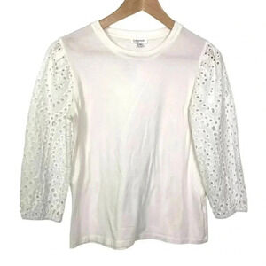 REITMANS 3/4 Puff Sleeve Eyelet Top